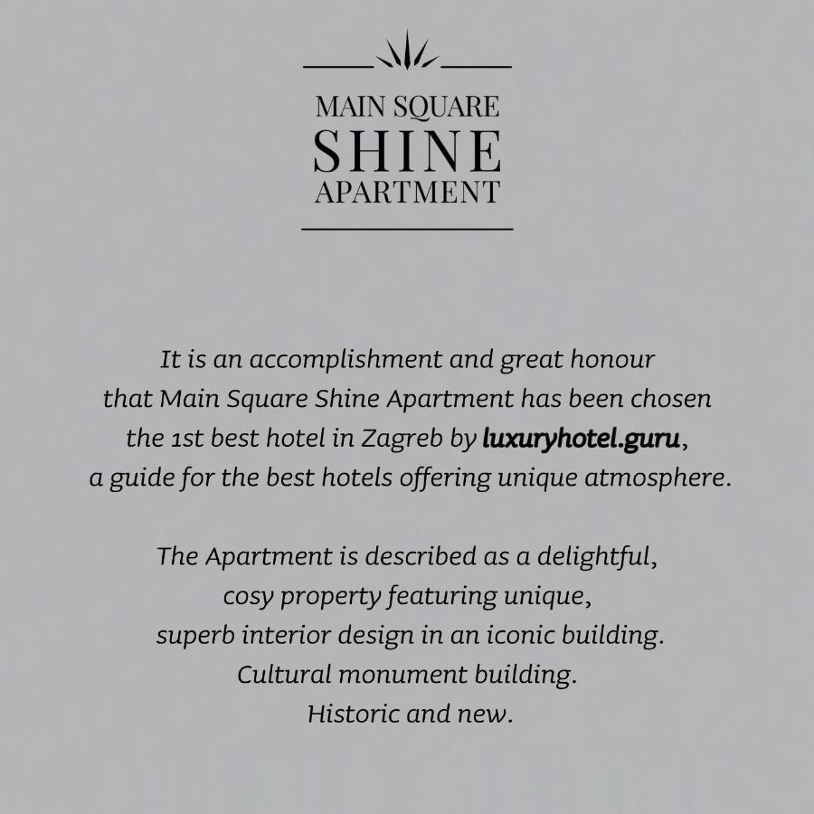 Luxurios And Historic Apartment "Shine" - Right On The Main Square Zagreb Buitenkant foto